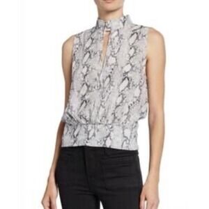 Frame Sleeveless Snake Print Party Top Sz Small‎ 100% Silk